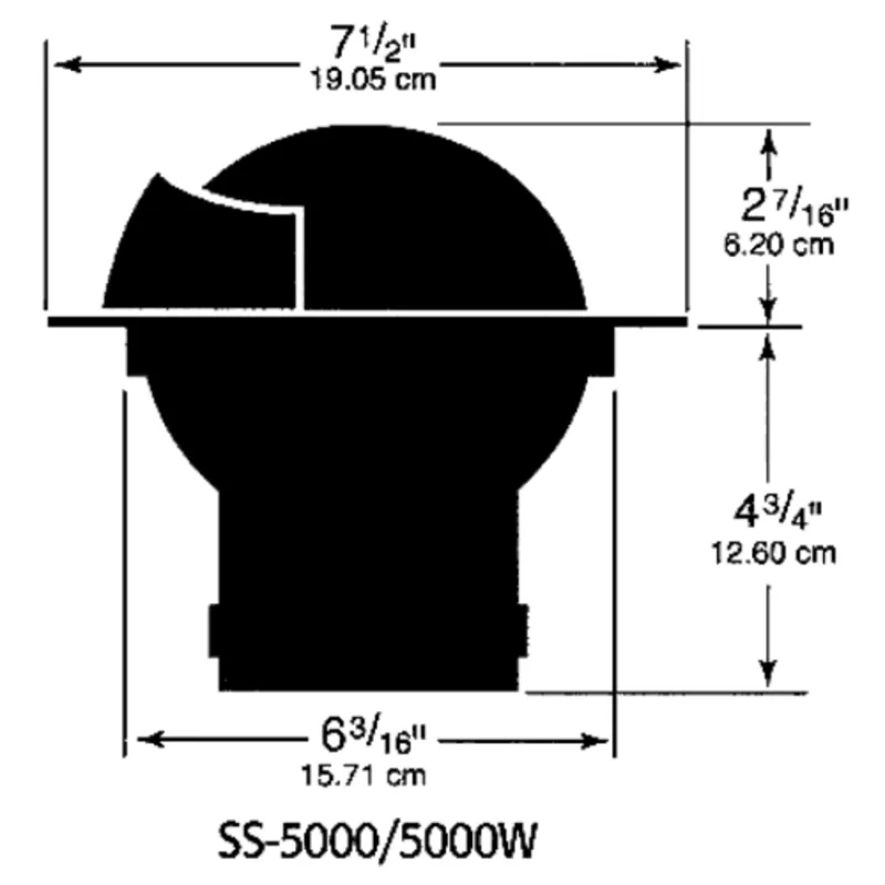 Ritchie Kompass Modell 'Supersport Ss-5000', 12v, Einbaukompass, Rose Ø127mm/5°, Schwarz