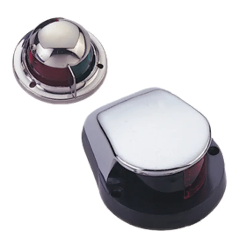 Positionslaterne, 2-Farben, 12v/3w, 2x112,5°, Niro Gehäuse mit Roter/Grüner Linse, Deck Montage