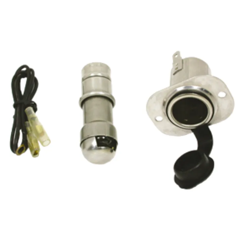 Niro Zigarettenanzünder mit Beleuchtung, Stecker, Anzünder und Kabeln, Ingnition 15a, Solenoid 30a