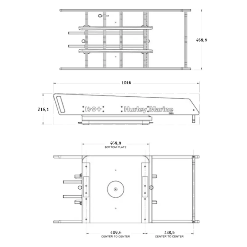 Hurley H3O+ Davit mit Elektrischer Winde, weiss