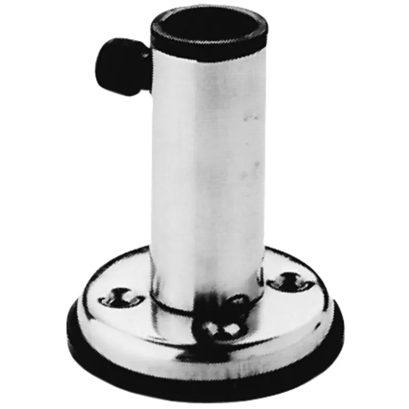 Niro Flaggenstockhalter mit Fuß 90°, Innenmaß Ø22mm