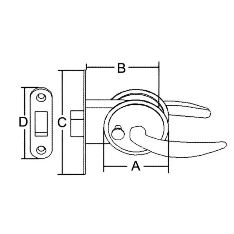 Niro Türbeschlag mit Magnetischem Mechanismus, Materialstärke 28,5-35mm