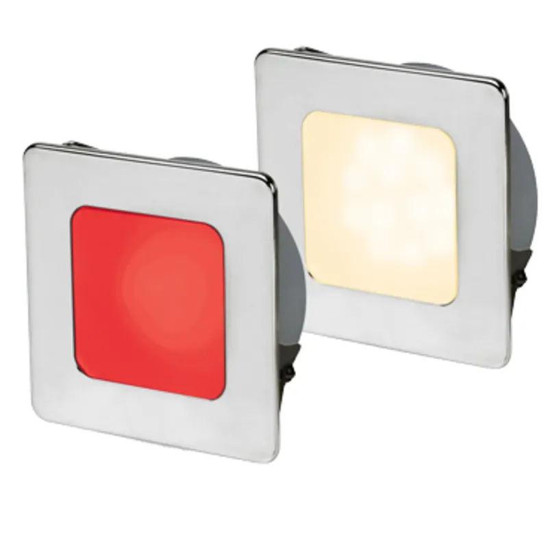 Hella Euroled 95, Gen 2, Niro Ring, Warmweiß/Rot, 78mm, Quadratisch