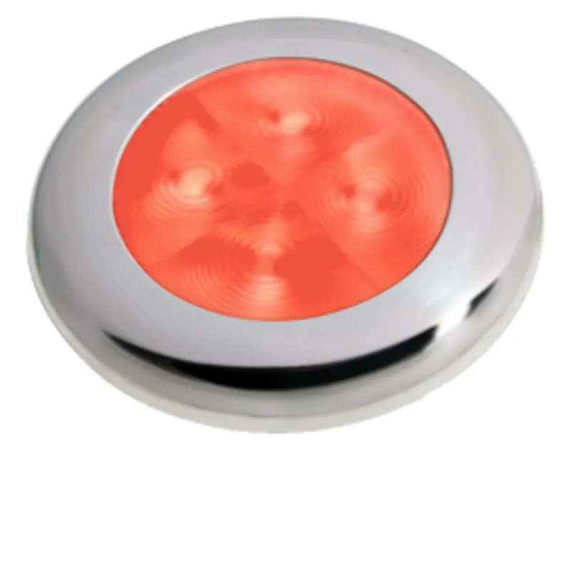 Hella Slim-Line Round Orientierungsleuchte, Rot, 12v Led, Niro Polierter Rand, Ø72mm