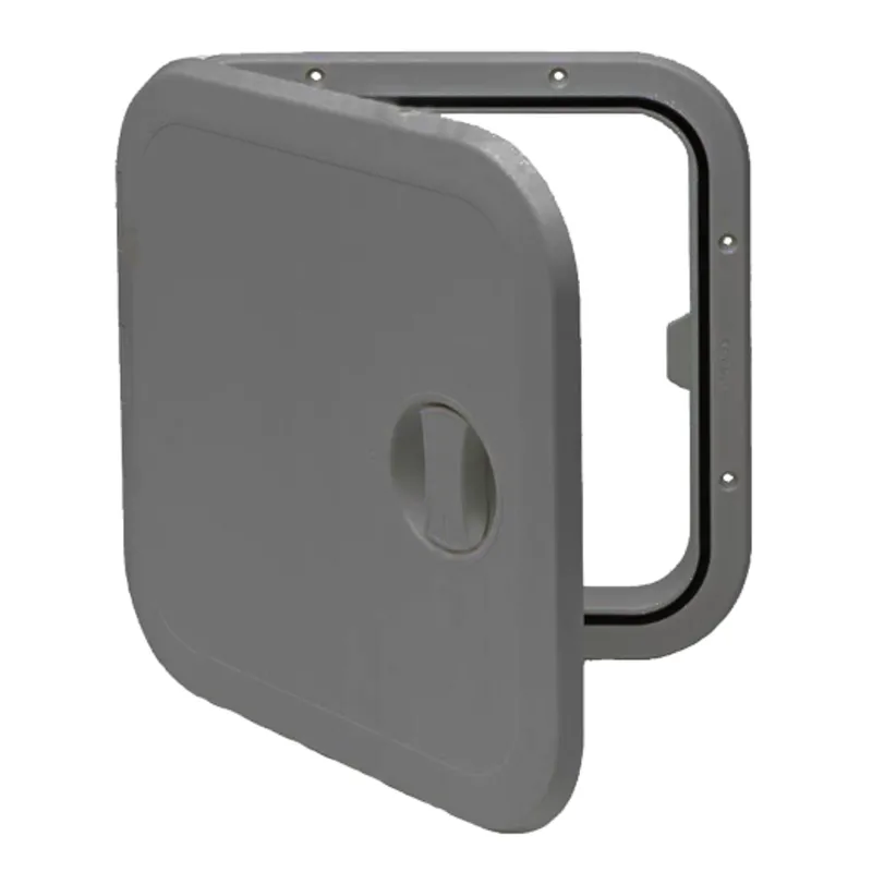 Kunststoff-Luke, 373x373mm, 180°, Abnehmbar, Grau