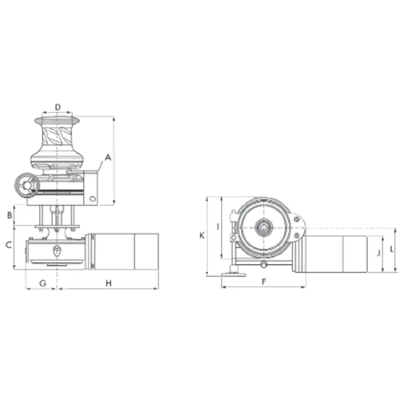 Lofrans Ankerwinde Vertikal, Modell 'Project X5', 14mm, 24v, 3000w, Hydraulisch, mit Spillkopf