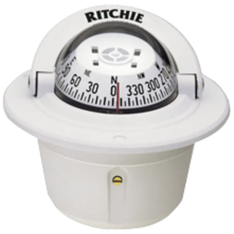 Ritchie Kompass Modell 'Explorer F-50w', 12v, Einbaukompass, Rose Ø69,9mm/5°, Weiß