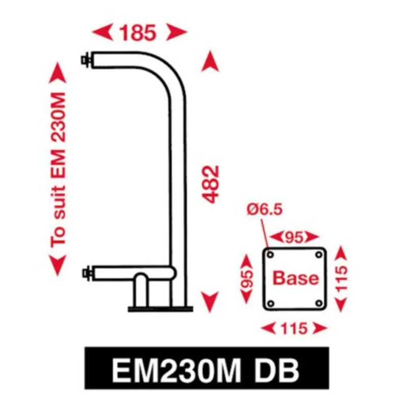 Echomax 230m-Db Niro Bügel für Deckmontage Em230-Midi