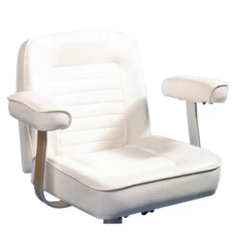 Steuerstuhl Modell 'Royal', Weiß Marinevinyl