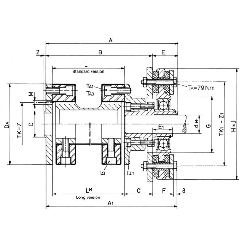 Centaflex Elastische Kupplung für Propellerwellen mit Staudrucklager, Agm-200, Max 3000nm (Freizeit)