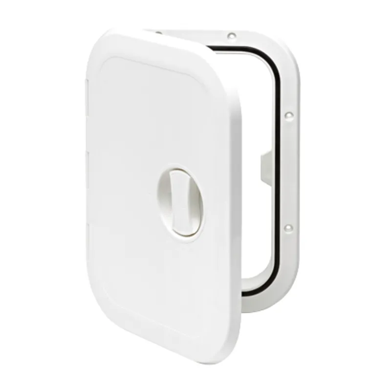 Kunststoff Luke, 373x270mm, 1x Verschluß, 180°, Weiß