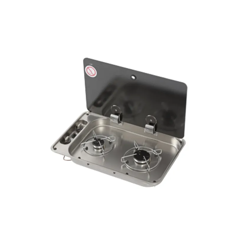 Gaskocher mit Abdeckplatte, Brenner: 1x Klein/1x mittel