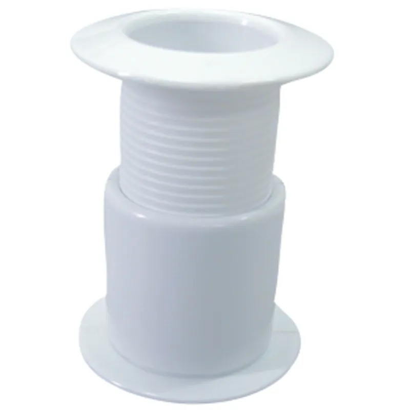 Kunststoff Borddurchlass (Schraube), Ø1-1/4", L=48-75mm, Flansch=54mm, Innenmaß=30mm