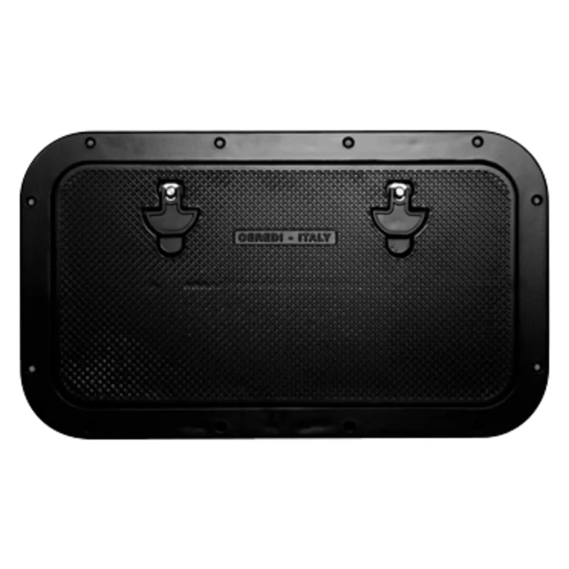 Aluminium Luke, Außenmaß 350x600mm, Innenmaß 240x490mm, Schwarz, Pulverbeschichtung