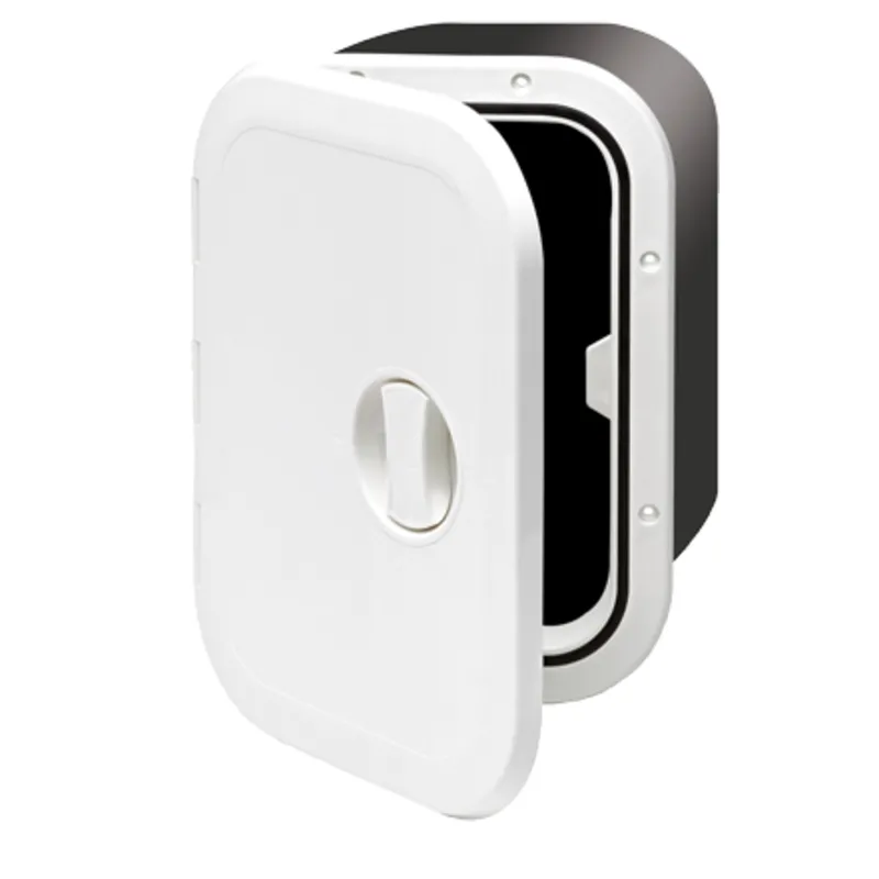 Kunststoff-Kasten, 459x514x330mm, 2x Verschluß, 180°, Weiß (Deckel + Scharniere Sind Abnehmbar)