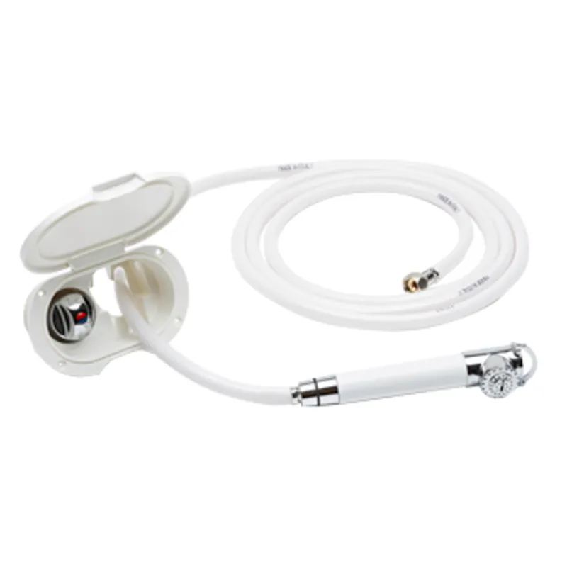 Handdusche und Mischhahn mit Einbaukasten, Schlauchlänge=2,5m, Weiß