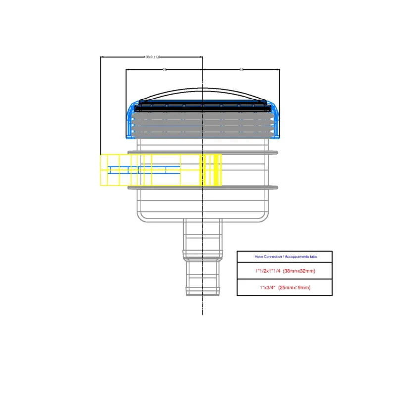 Kunststoff Kühlwasserfilter Ø19-25mm, mit Wandhalterung & Klarsicht-Deckel 150l/Min