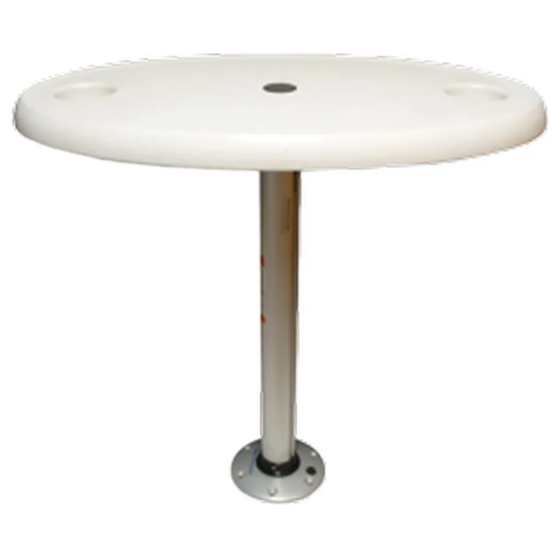 Kunststoff Tischplatte Oval Satz (457x762mm) mit Aluminium Tischbein (H=686mm) und Fuß