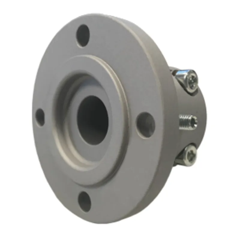 Stählerner Klemmflansch mit Zentrierrand, Ø45mm-Welle, Zentrierrand Ø63,5mm, Lochkreis Ø108mm, 4x Ø12mm