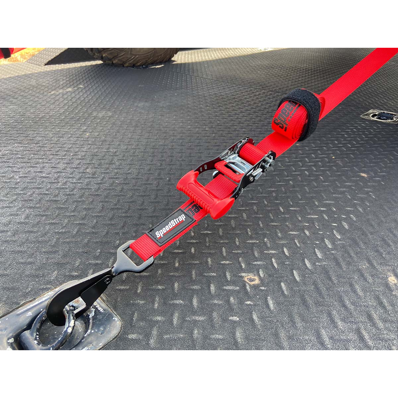 Speedstrap 38 mm Spannband mit Haken und Schlaufe, 300 cm, rot, (2er- Pack)