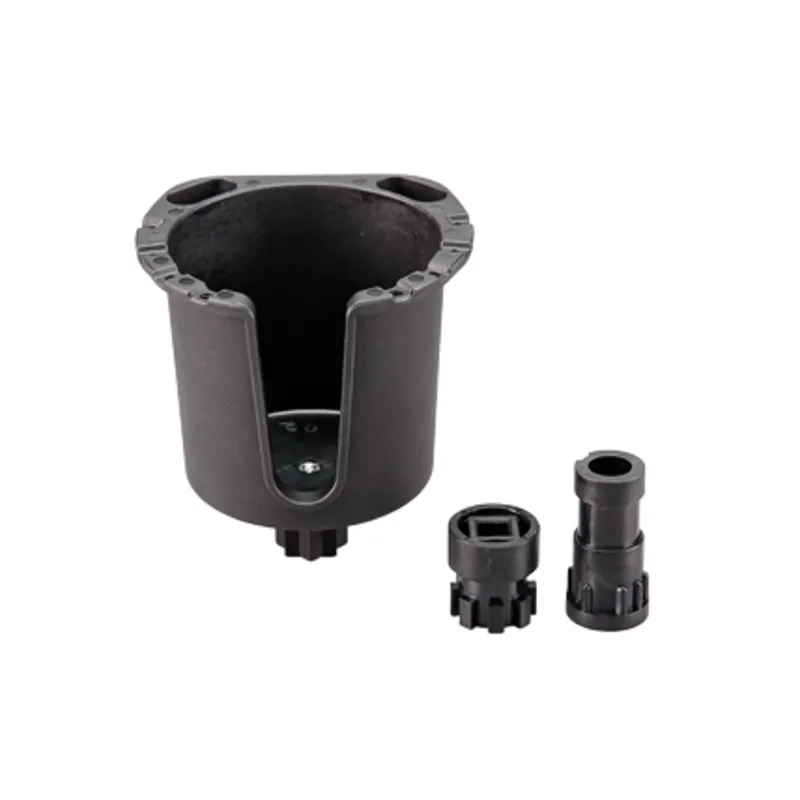 Nylon Getränkehalter, Nicht Klappbar, Schwarz, Relingsmontage, Inkl. 3 Adapter