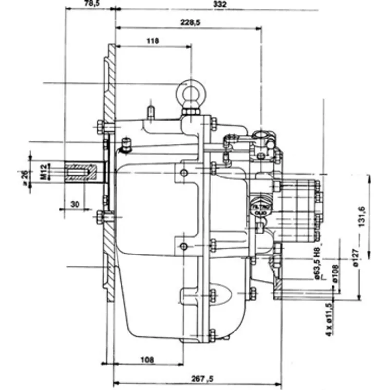 Technodrive Hydraulisches Wendegetriebe Tm170, R=2,50:1