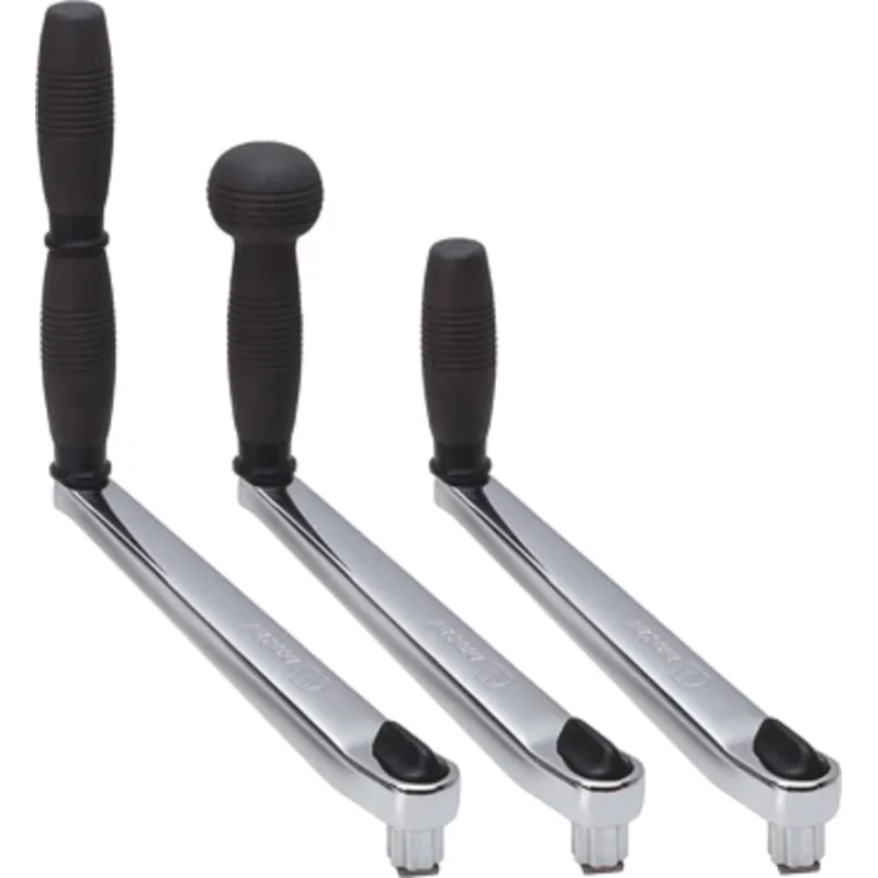 Verchromte Winsch-Kurbel, L=250mm, Gewicht 1,4kg, Lock-In, Einzelner Griff