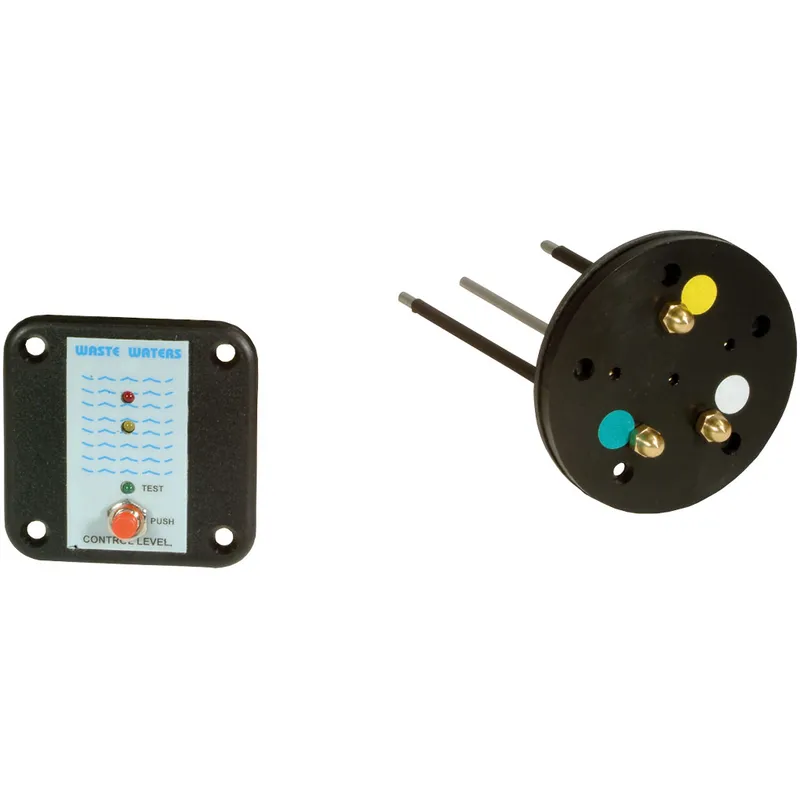 Bedienungspanel Fäkalientank mit Tanksender, 12v/24v, 62x62mm, mit Led-Anzeige für 3/4-Tank & Voll