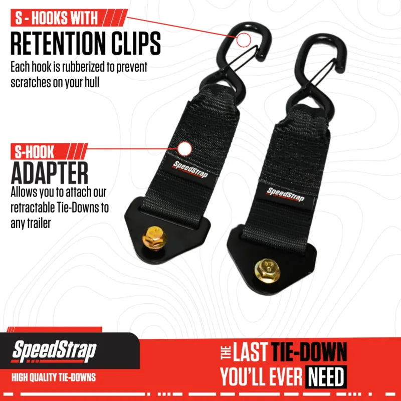 Speedstrap S-Haken-Adapter für automatisch aufrollbare Spanngurte, (2er-Pack)