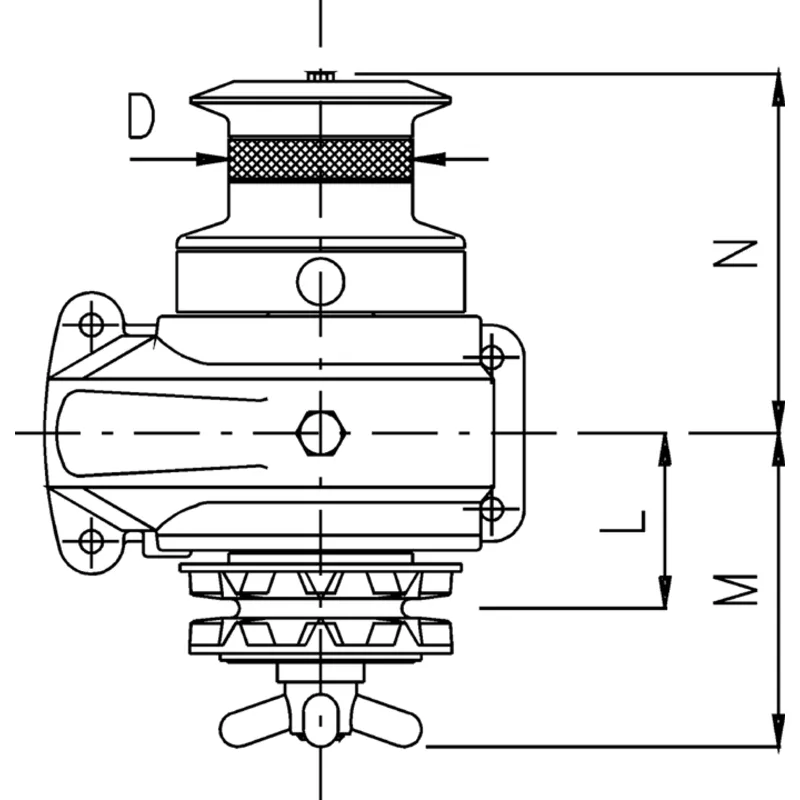 Lofrans Windlasses Handankerwinde Horizontal, Modell 'Royal', 8mm, mit Spillkopf