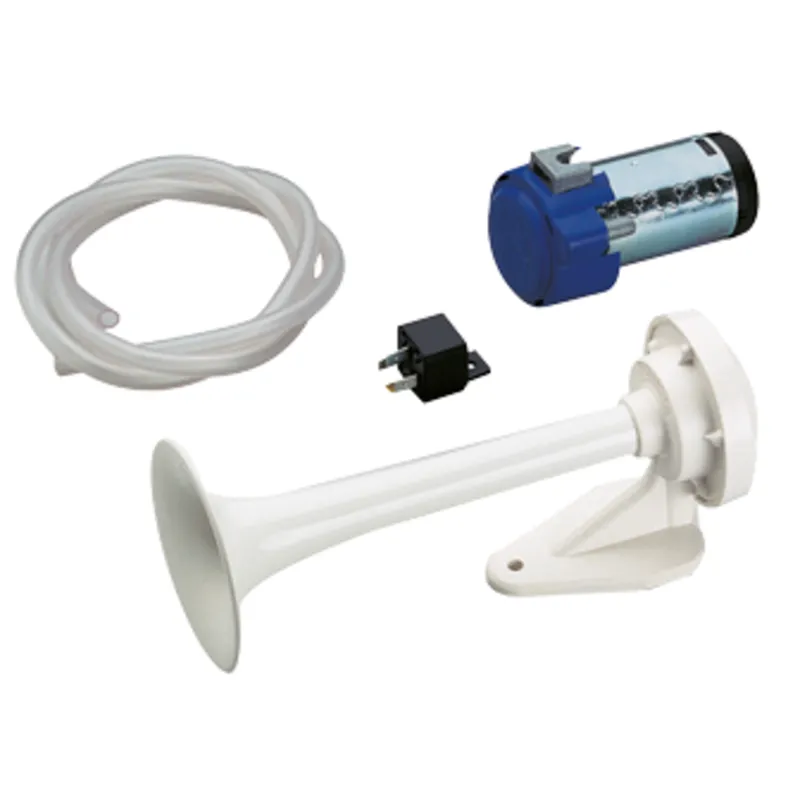 Abs-Signalhorn mit Kompressor, Weiß, L=250mm, 24v (116db(A)-420hz) Elektropneumatisch