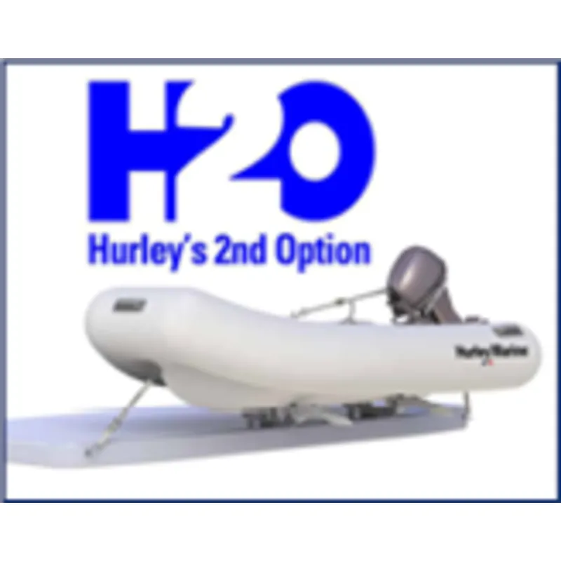 Hurley H2o Davit System 10" Mount Hard Bottom Black mit Fußplatte für Die Montage auf Der Badeplattform