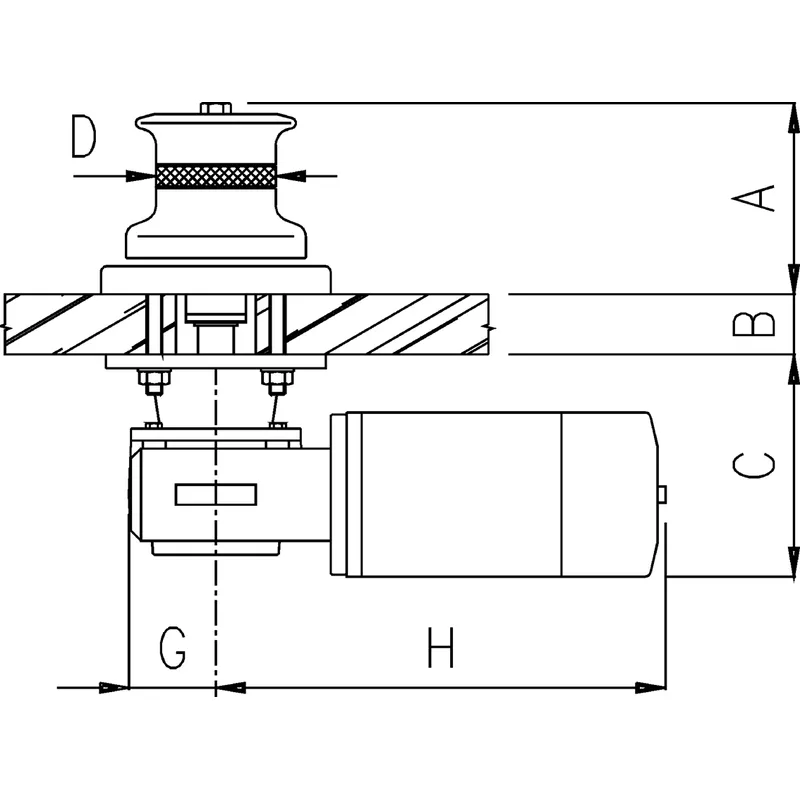 Capstan Vertikal, Modell 'T1700', 24v, 1700w