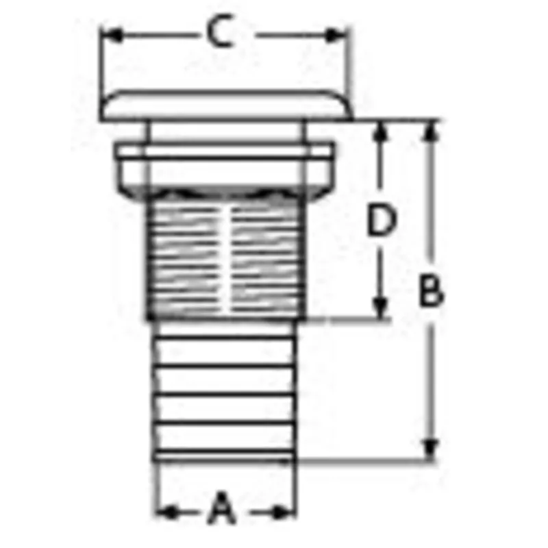 Niro 316 Borddurchlass mit Schlauchanschluß Ø10mm (3/8")