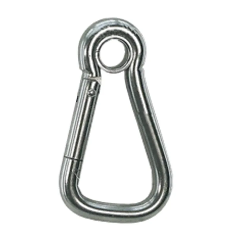 Niro Karabinerhaken mit Öse & Extra Großer Öffnung, Ø10mm, L=100mm
