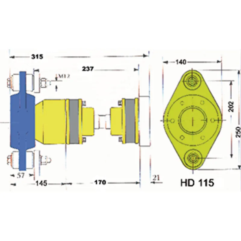 Hydradrive Typ Hd-115l Homokinetisches Antriebsystem, Satz, mit Staudrucklager, Homokinetische Welle und Adapterflansch