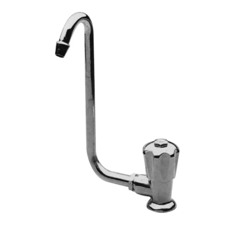 Verchromter Wasserhahn mit Faltbarem 10mm-Auslauf, Anschluß 3/8", Knopf auf Linker Seite