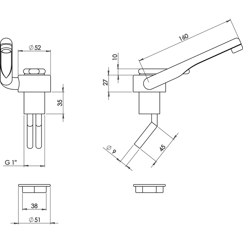 Kunststoff-Verchromter Mischhahn mit 12v Schalter