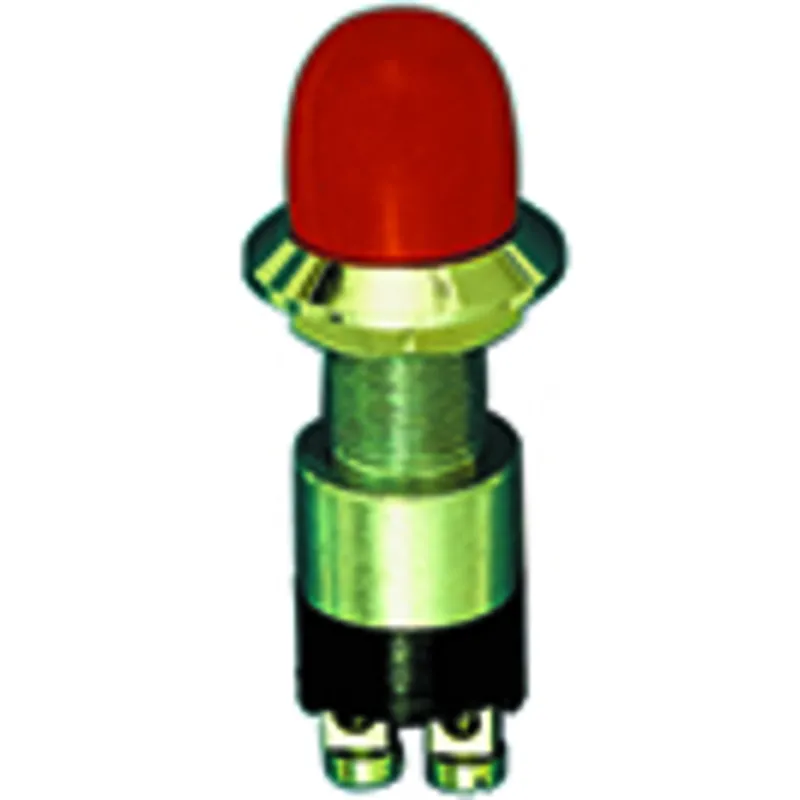 Messing-Verchromter Druck (Kontakt) Schalter, 30a, Bohrloch Ø14mm, Rote Kappe (Wasserdicht)