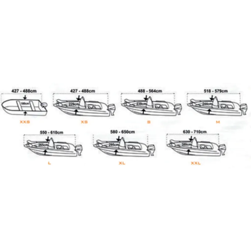 Abdeckplane Größe Xxl, Marineblau, Bootslänge 630-710cm, Bootsbreite 380cm