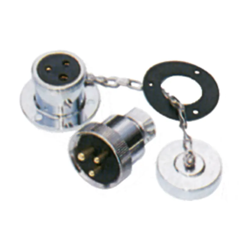 Messing-Verchromter Wasserdichter Stecker, 3a, 3-Anschlüsse, Komplett mit Kunststoff Deckel