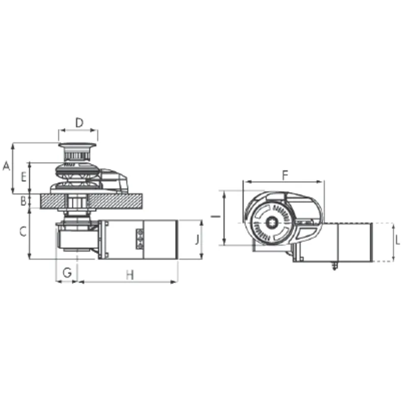 Lofrans Windlasses Ankerwinde Vertikal, Modell 'Project X2', 10mm, 24v, 1000w, mit Spillkopf