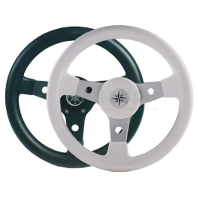 3-Speichen Steuerrad 'Delfino' Schwarz Aluminium mit Schwarzem Vinyl Griff, Ø310mm, Tiefe 95mm