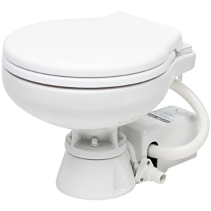 Space Saver Elektrische Toilette, 24v, Zufuhr Ø19mm, Abfuhr Ø25mm, Gewicht 9kg (Soft-Close)