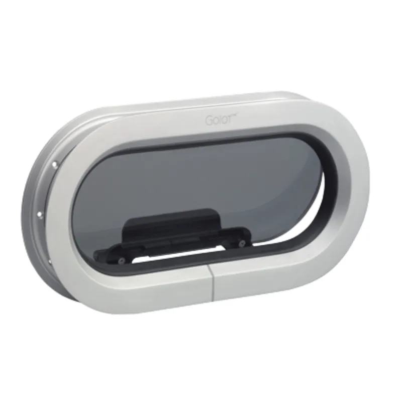 Goïot Bullauge, aufklappbar, Modell 'Opal 03', für Wandstärken 5-33mm, Außenmaße 451x193mm