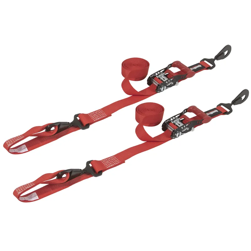 Speedstrap 38 mm Spannband mit Haken und Schlaufe, 300 cm, rot, (2er- Pack)