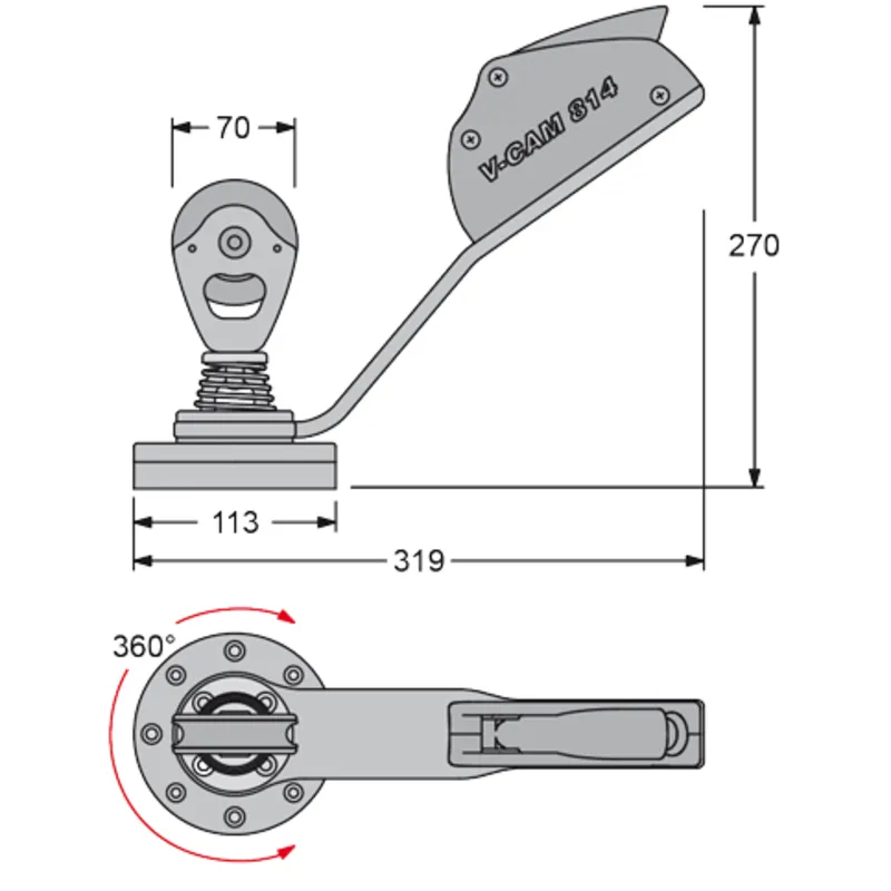 Antal Aluminium Drehbarer Block (Ø70mm) mit Stopper