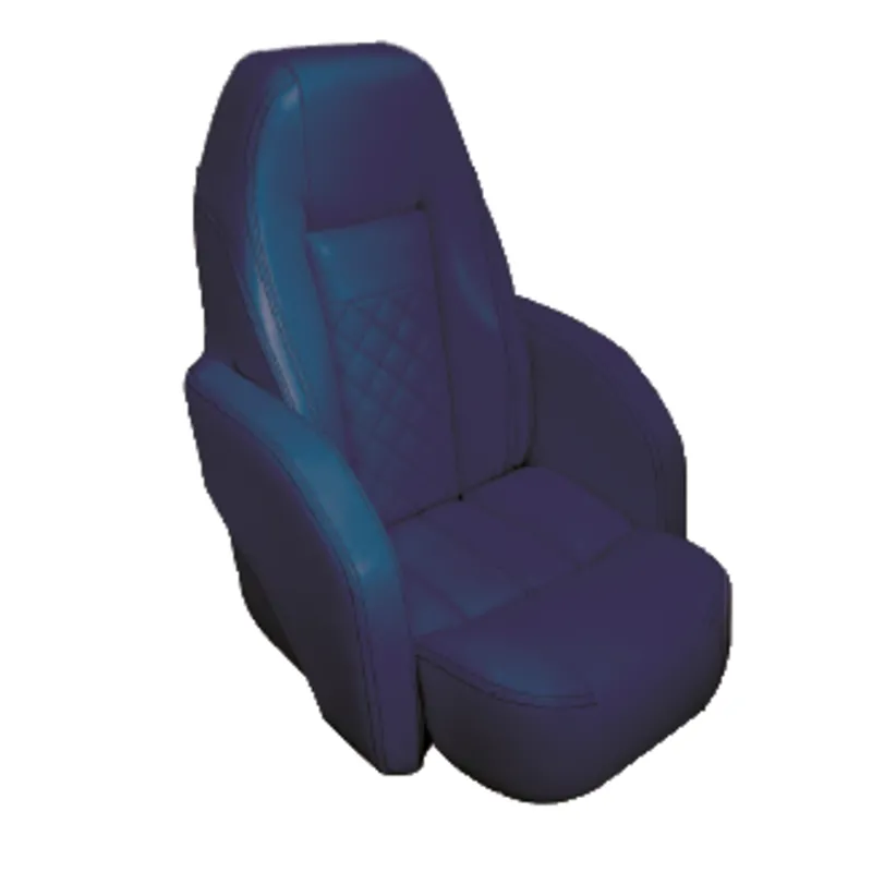 Steuerstuhl Modell Race Pro 'Flip-Up', Dunkelblau mit Weißen Kontrastnähten