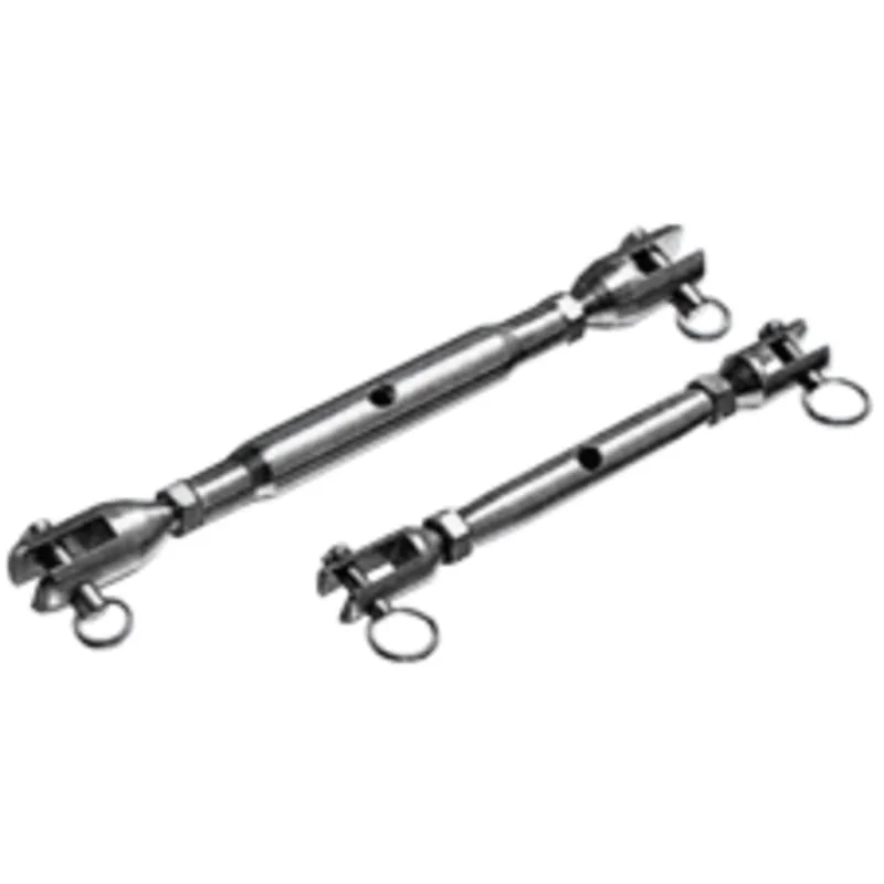 Niro Wantenspanner mit Gabel, Stag Ø4mm (Bruchlast 2200kg)