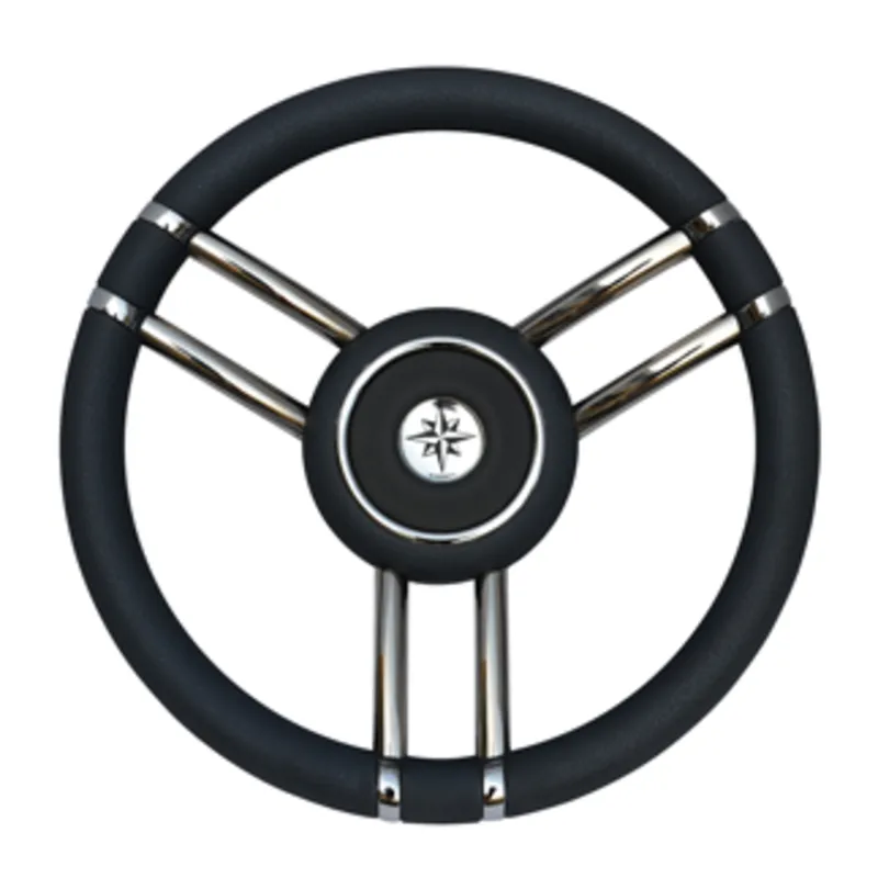 3-Doppelspeichen-Lenkrad "Typ 28", Schwarz, mit Polyurethan-Kranz, Ø=350mm